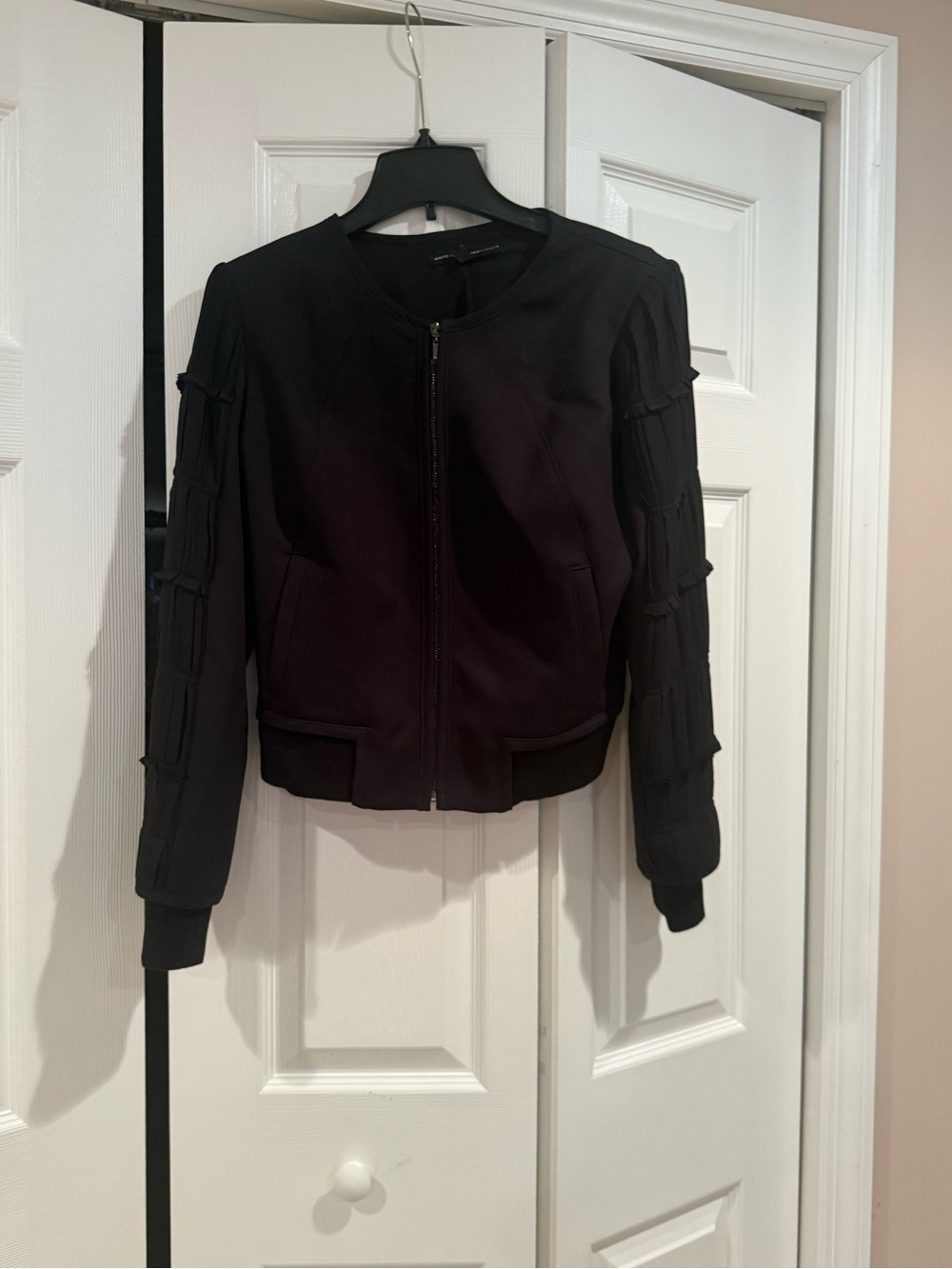 WhbmBlack Women's Zip-Front Bomber Jacket